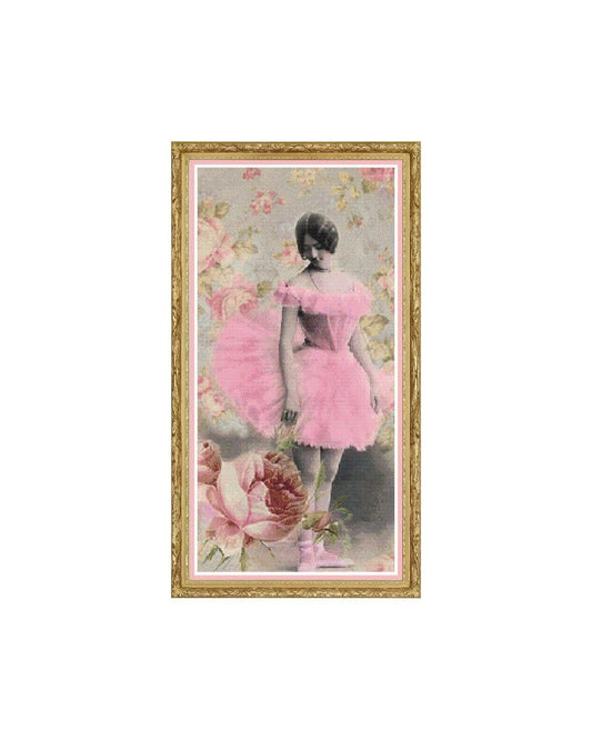 Ballerina Reflection Full Coverage Cross Stitch Chart Pattern Keeper Compatible*