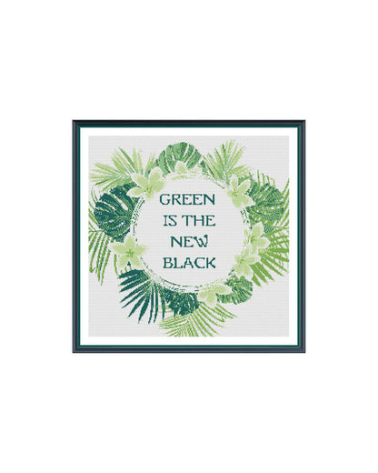 Green is the New Black PDF Cross Stitch Chart Pattern Keeper Compatible*