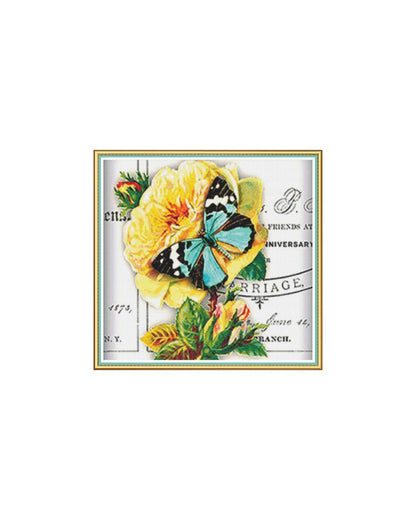 Yellow Love Rose PDF Cross Stitch Chart - Max colours - Pattern Keeper Compatible*