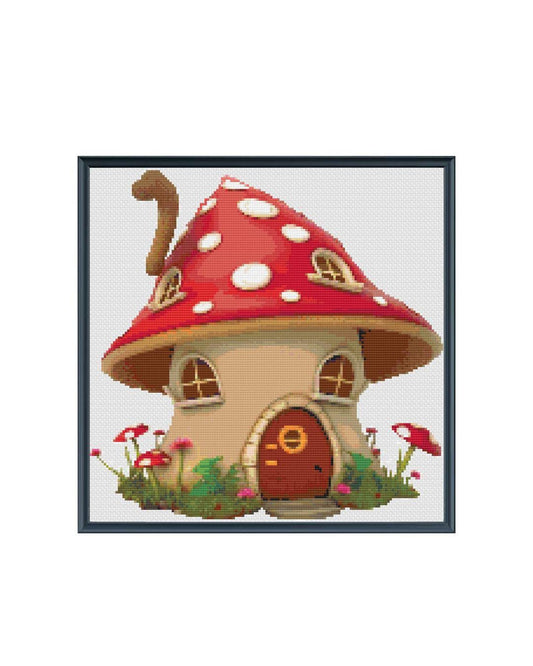 Mushroom House Cross Stitch Chart