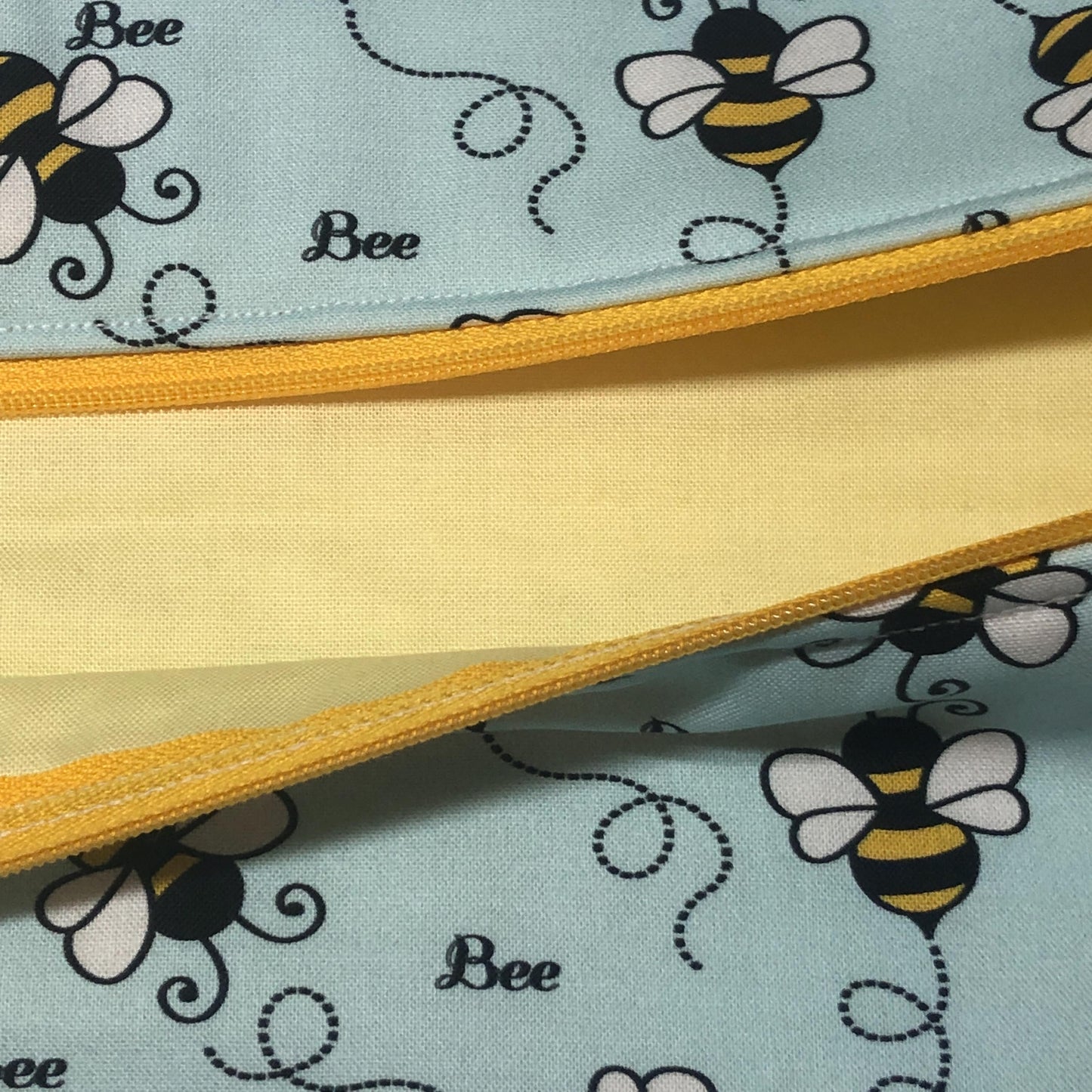 Bees Project Bag for Cross Stitch : Handmade Cotton Craft Organizer