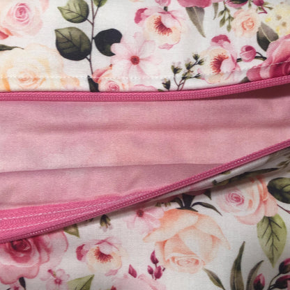 Roses Project Bag for Cross Stitch : Handmade Cotton Craft Organizer