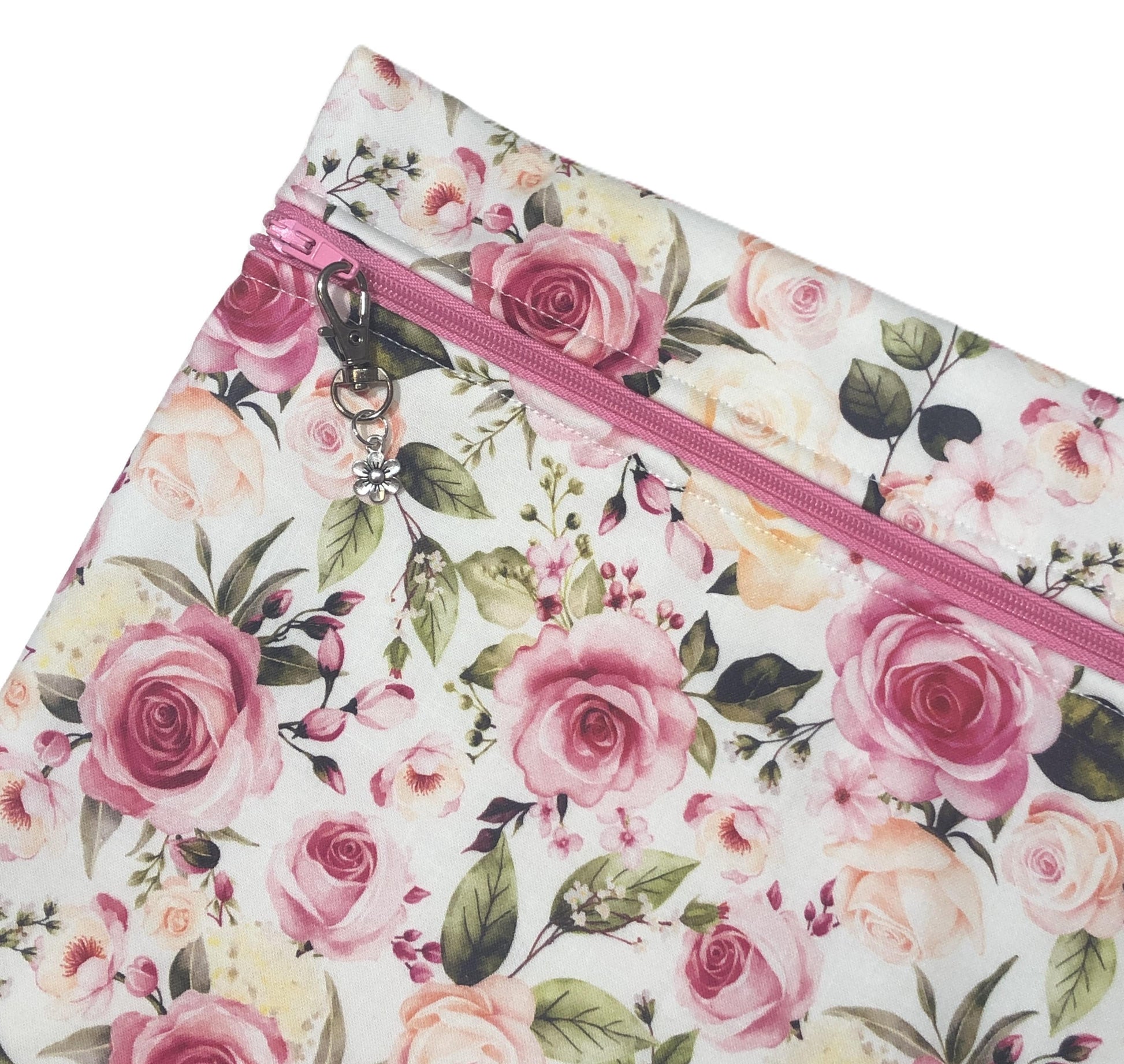 Roses Project Bag for Cross Stitch : Handmade Cotton Craft Organizer
