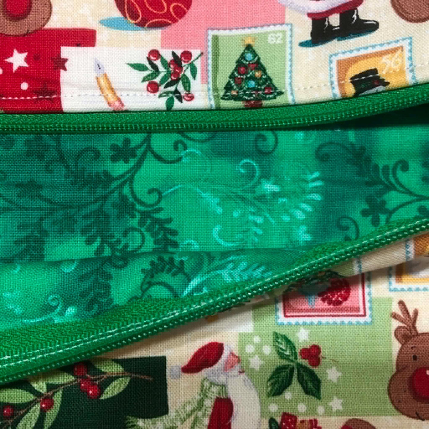 Christmas Icons Project Bag for Cross Stitch : Handmade Cotton Craft Organizer