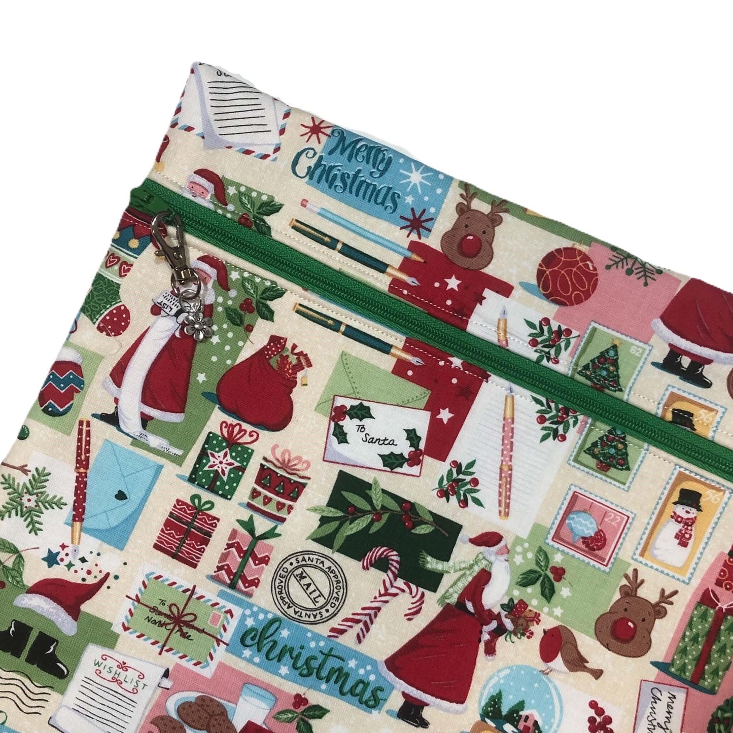 Christmas Icons Project Bag for Cross Stitch : Handmade Cotton Craft Organizer