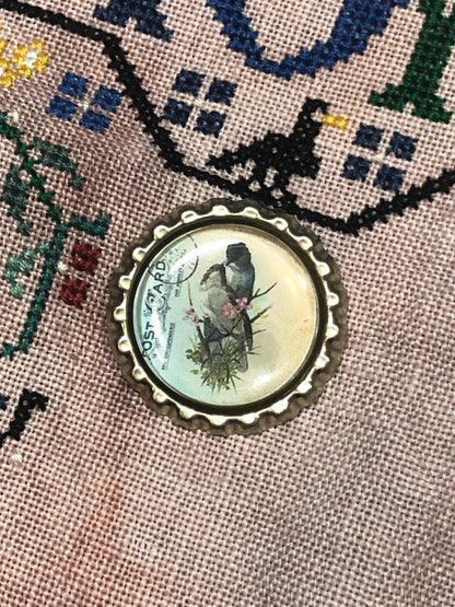 Bird Bottlecap Needle Minder - Thread Holder - Parking Aid