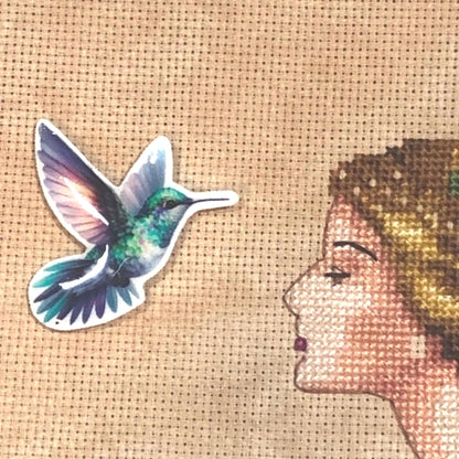 Hummingbird Acrylic Needle Minder for Cross Stitch and Needlework