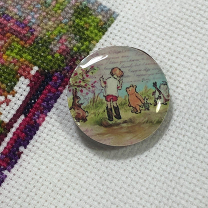 Winnie The Pooh Wooden Needle Minder/Thread Holder/ Parking Aid
