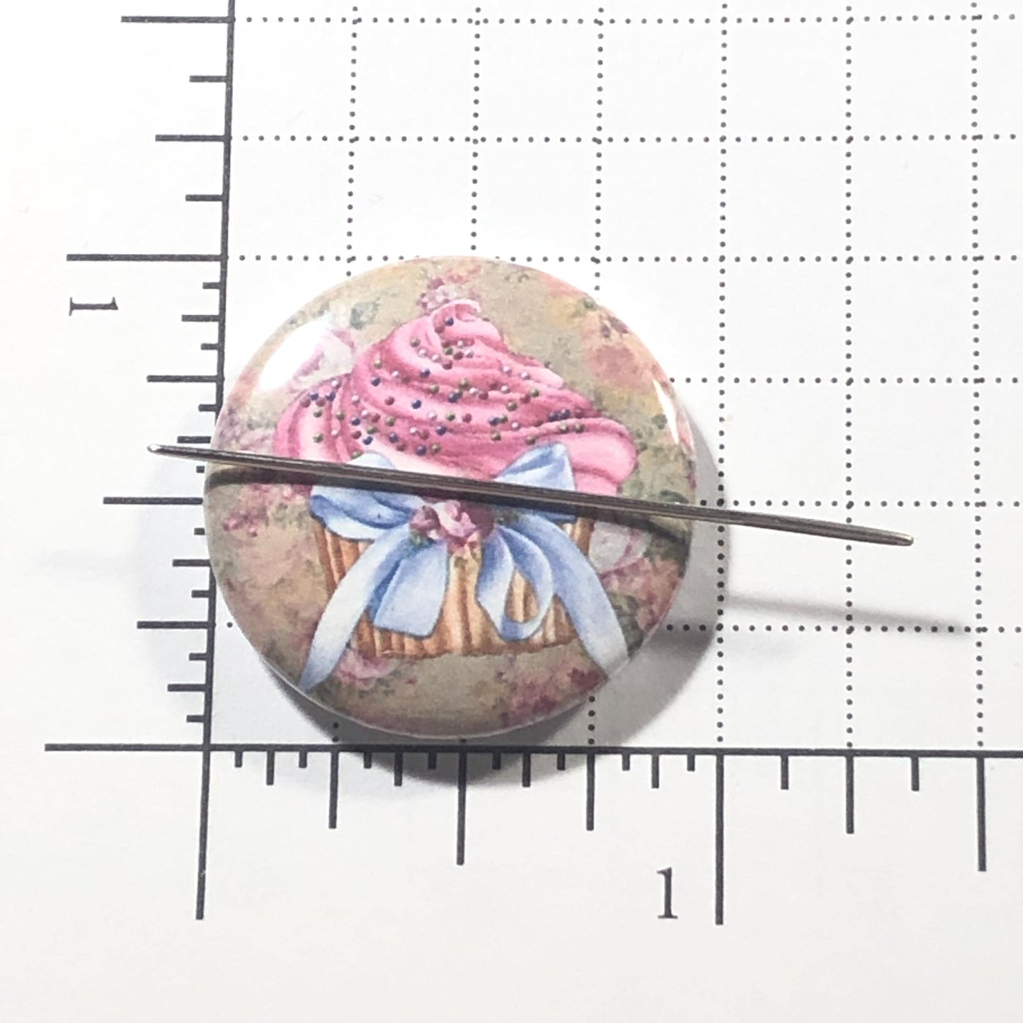 Pink Cupcake Needle Minder/Thread Holder/ Parking Aid