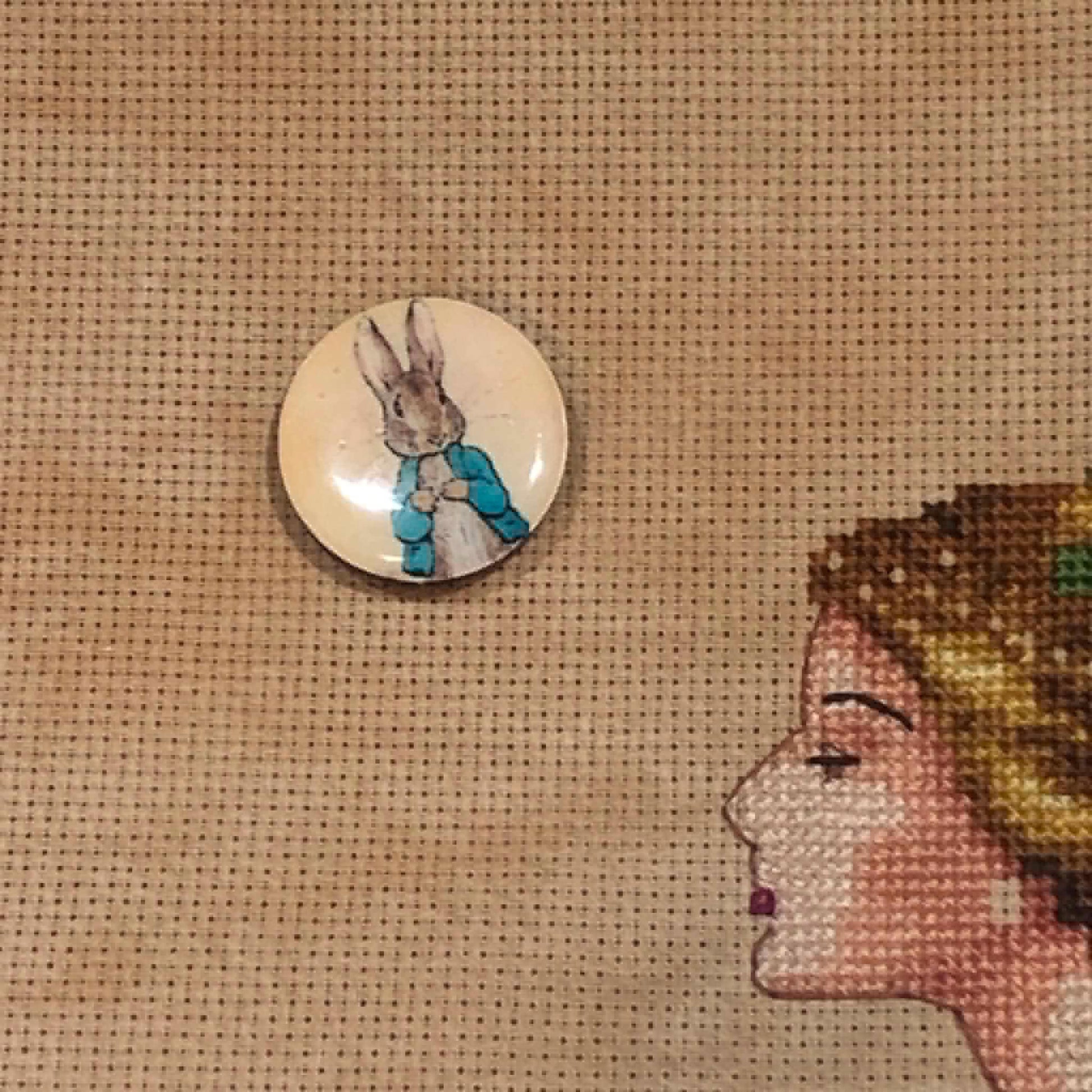 Peter Rabbit Wooden Needle Minder/Thread Holder/ Parking Aid