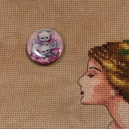 Kittens Wooden Needle Minder/Thread Holder/ Parking Aid