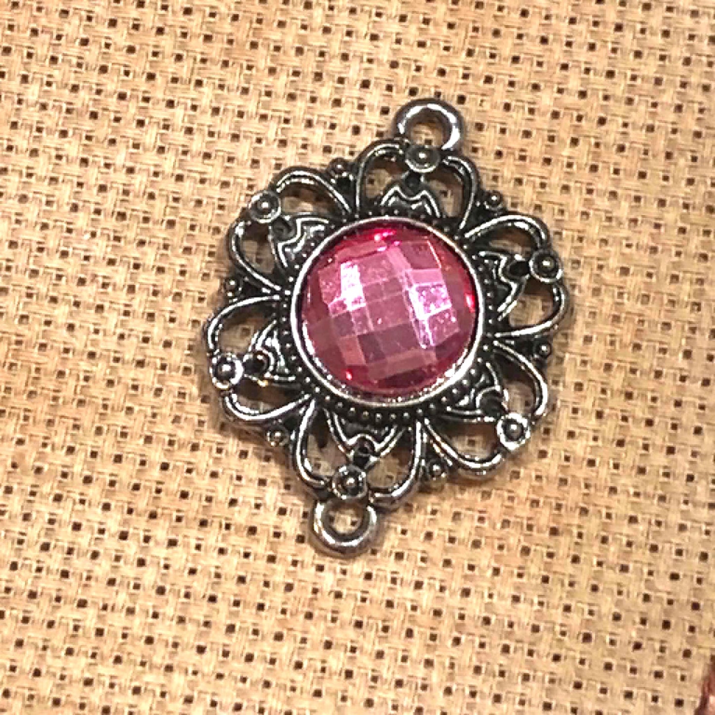 Pink Jewelled Needle Minder for Cross Stitch and Needlework