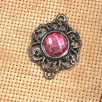 Pink Jewelled Needle Minder for Cross Stitch and Needlework
