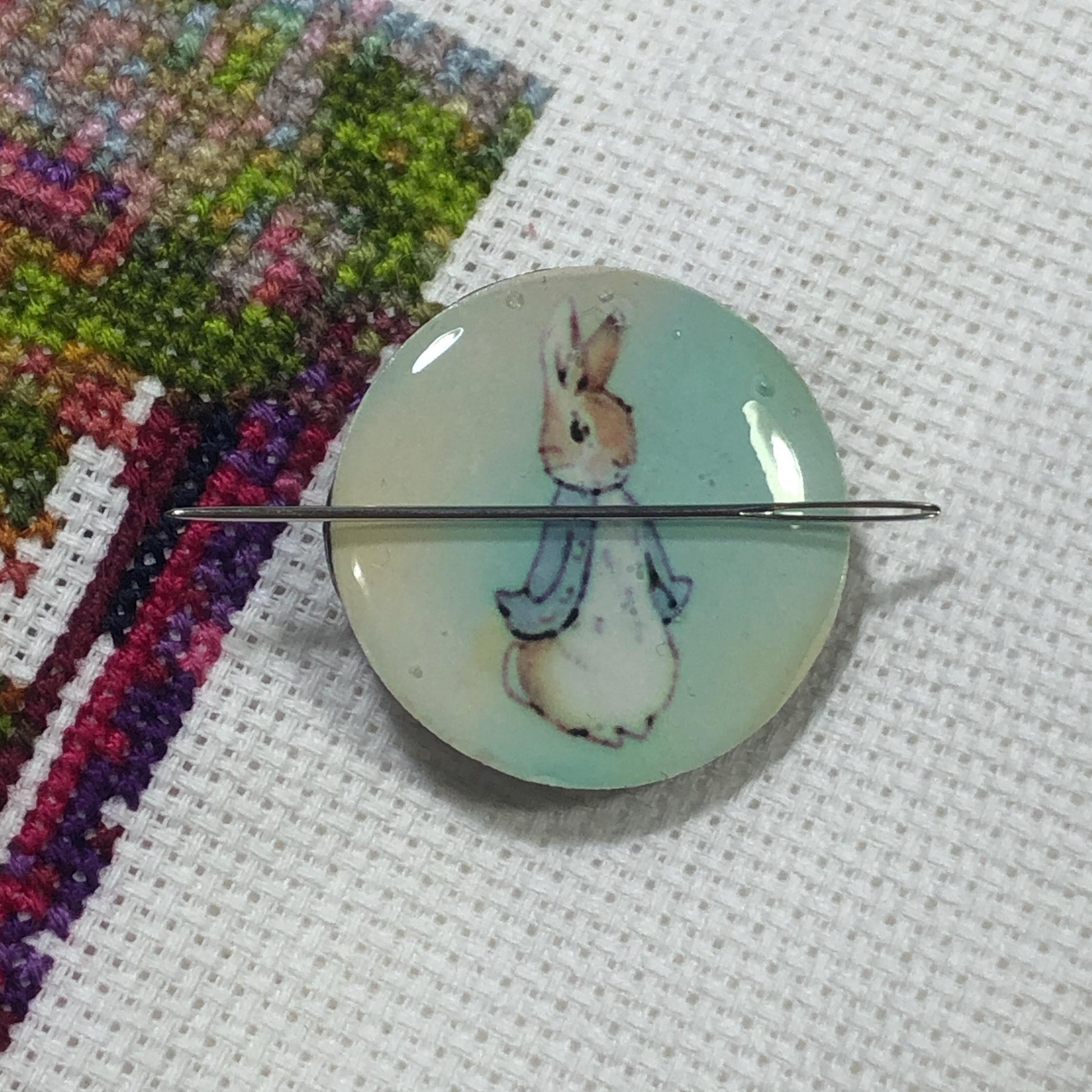 Peter Rabbit Wooden Needle Minder/Thread Holder/ Parking Aid