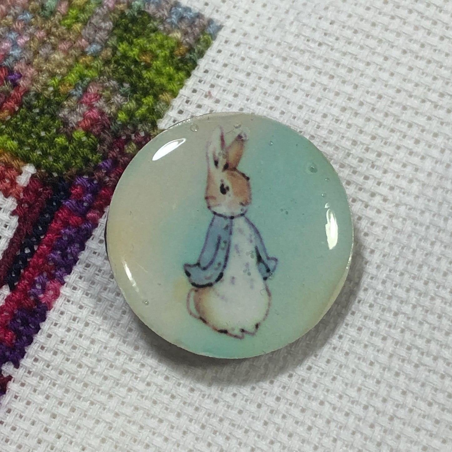 Peter Rabbit Wooden Needle Minder/Thread Holder/ Parking Aid