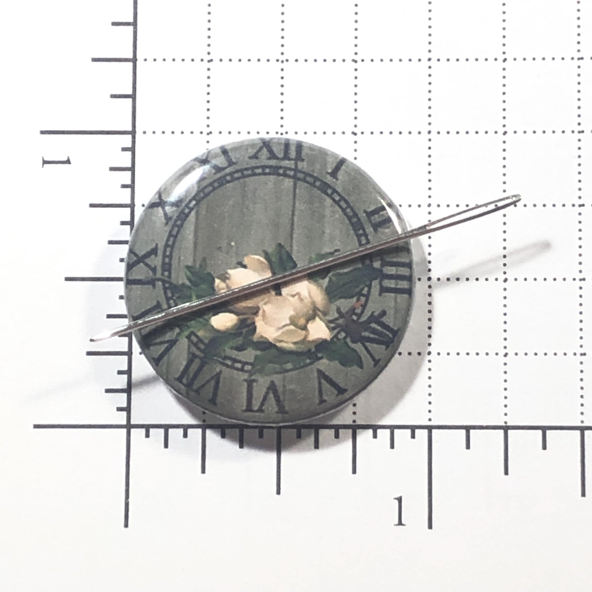 Floral Clock face Needle Minder/Thread Holder/ Parking Aid