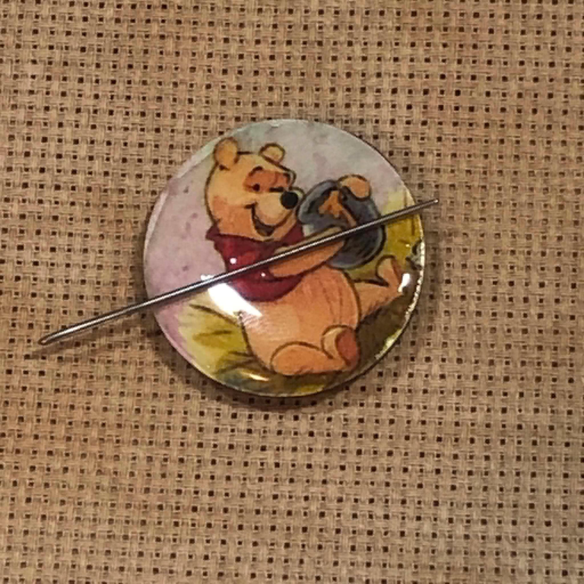 Winnie The Pooh Wooden Needle Minder/Thread Holder/ Parking Aid