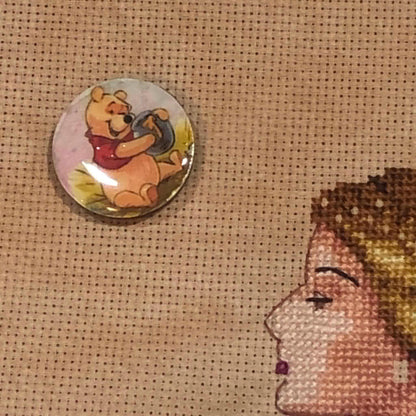 Winnie The Pooh Wooden Needle Minder/Thread Holder/ Parking Aid