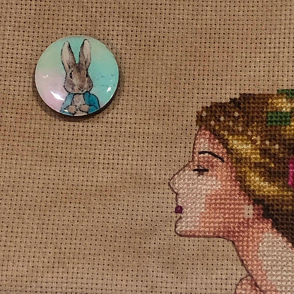 Peter Rabbit Wooden Needle Minder/Thread Holder/ Parking Aid
