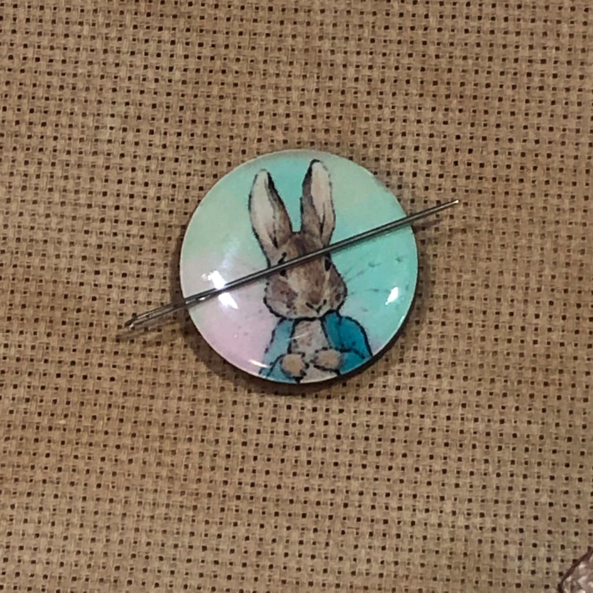 Peter Rabbit Wooden Needle Minder/Thread Holder/ Parking Aid