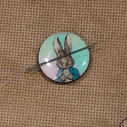 Peter Rabbit Wooden Needle Minder/Thread Holder/ Parking Aid