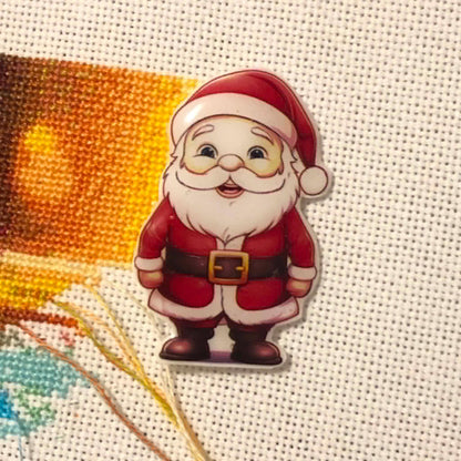 Santa Acrylic Magnetic Needle Minder for Cross Stitch and Needlework