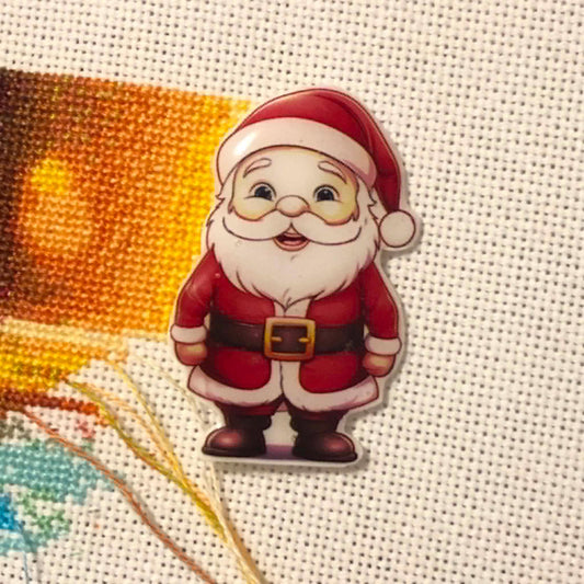 Santa Acrylic Magnetic Needle Minder for Cross Stitch and Needlework