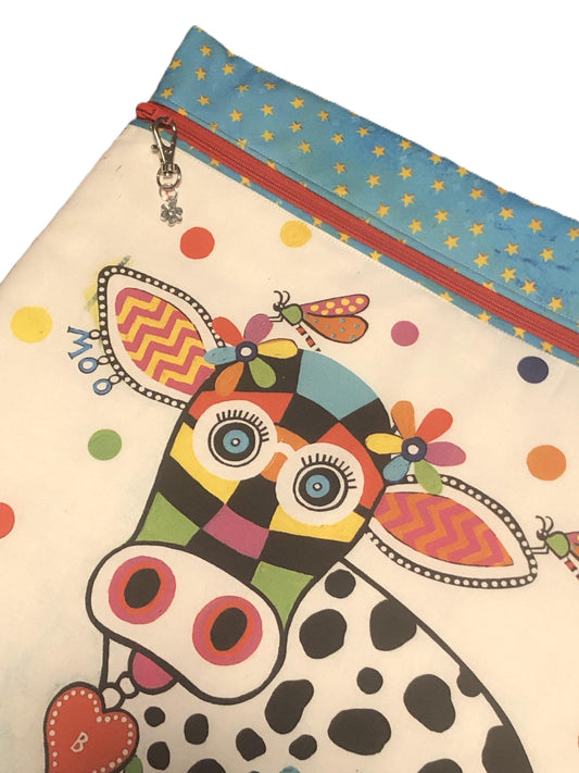 Cow Large Project Bag for Cross Stitch and crafts