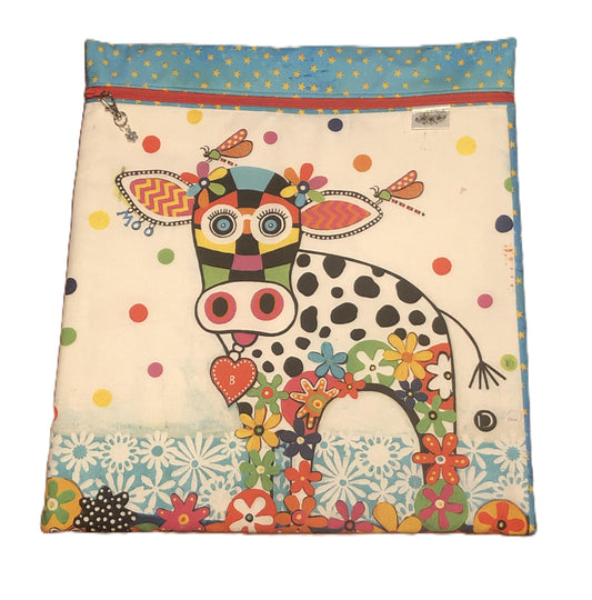 Cow Large Project Bag for Cross Stitch and crafts