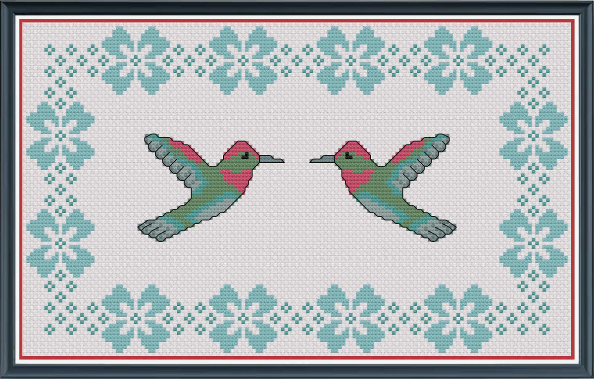 Hummingbirds PDF Cross Stitch Chart