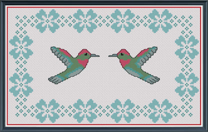 Hummingbirds PDF Cross Stitch Chart