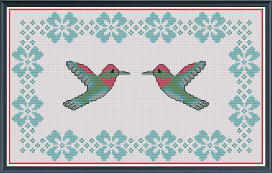 Hummingbirds PDF Cross Stitch Chart