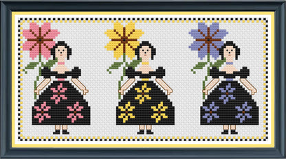 Flower Girls PDF Cross Stitch Chart