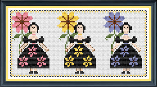 Flower Girls PDF Cross Stitch Chart