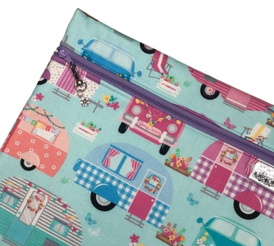 Caravan Trailer Project Bag for Cross Stitch and other crafts