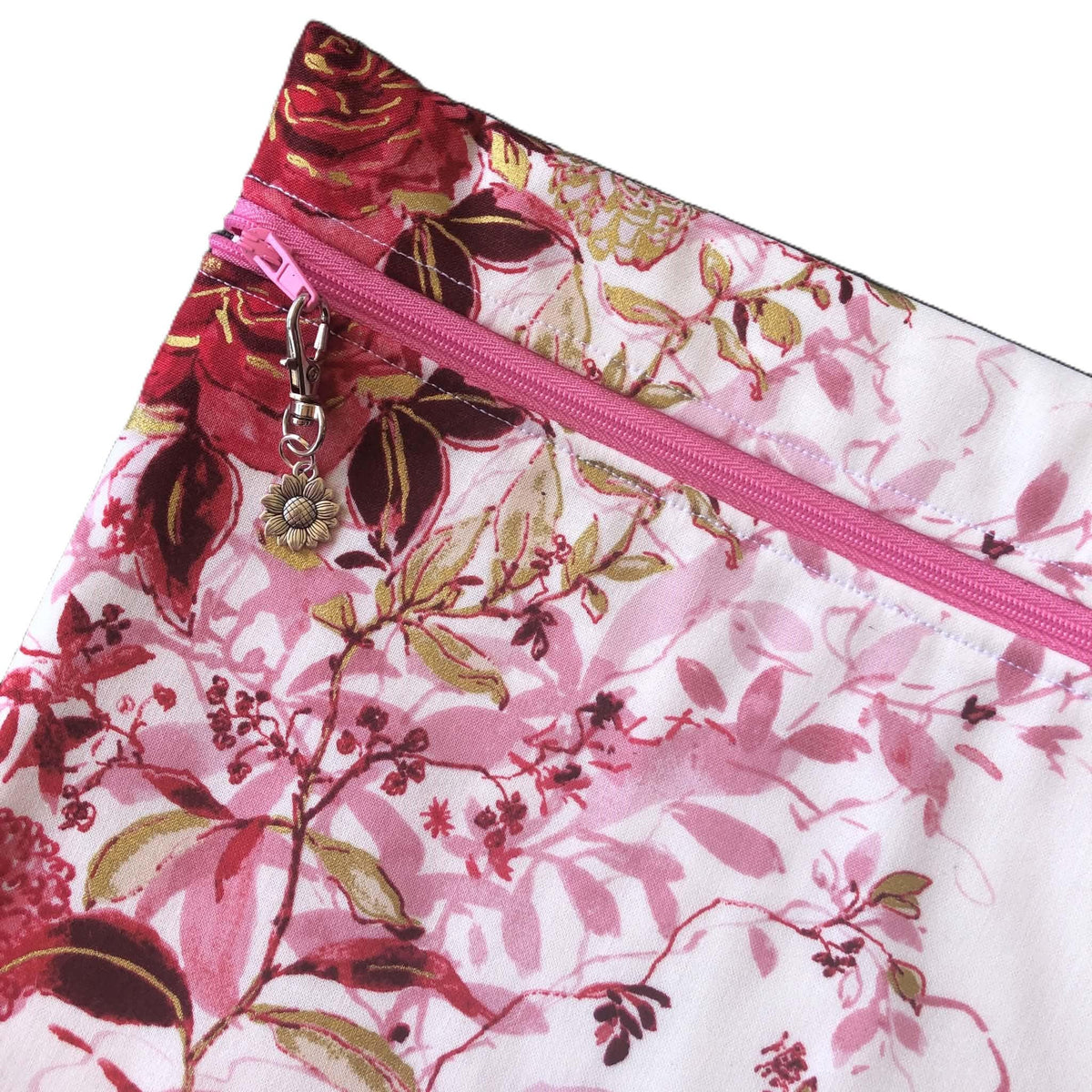 Pink Floral Project Bag for Cross Stitch and other crafts