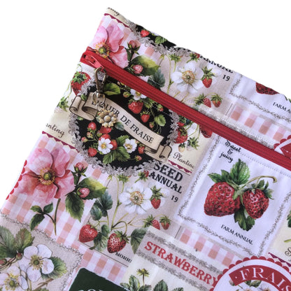 Strawberry Patch Project Bag for Cross Stitch and other crafts