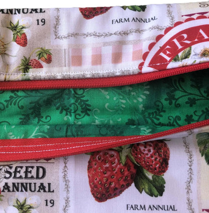 Strawberry Patch Project Bag for Cross Stitch and other crafts
