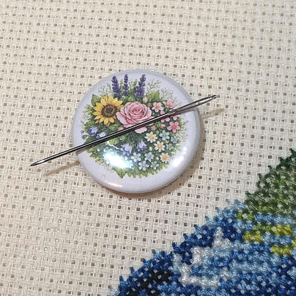 Spring Floral Bouquet Needle Minder/Thread Holder/ Parking Aid