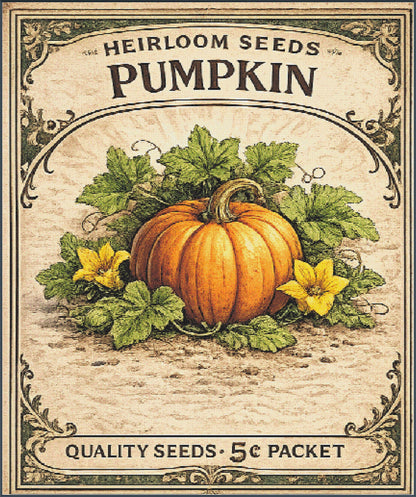 Pumpkin Seed Packet Full Coverage PDF Cross Stitch Chart