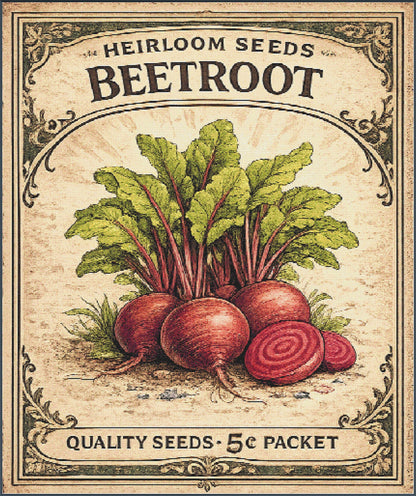 Beetroot Seed Packet Full Coverage PDF Cross Stitch Chart