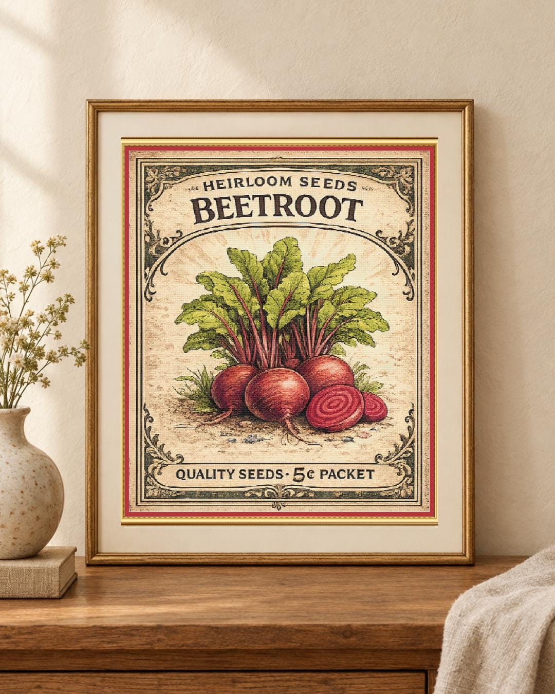 Beetroot Seed Packet Full Coverage PDF Cross Stitch Chart