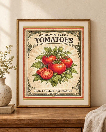Tomatoes Seed Packet Full Coverage PDF Cross Stitch Chart