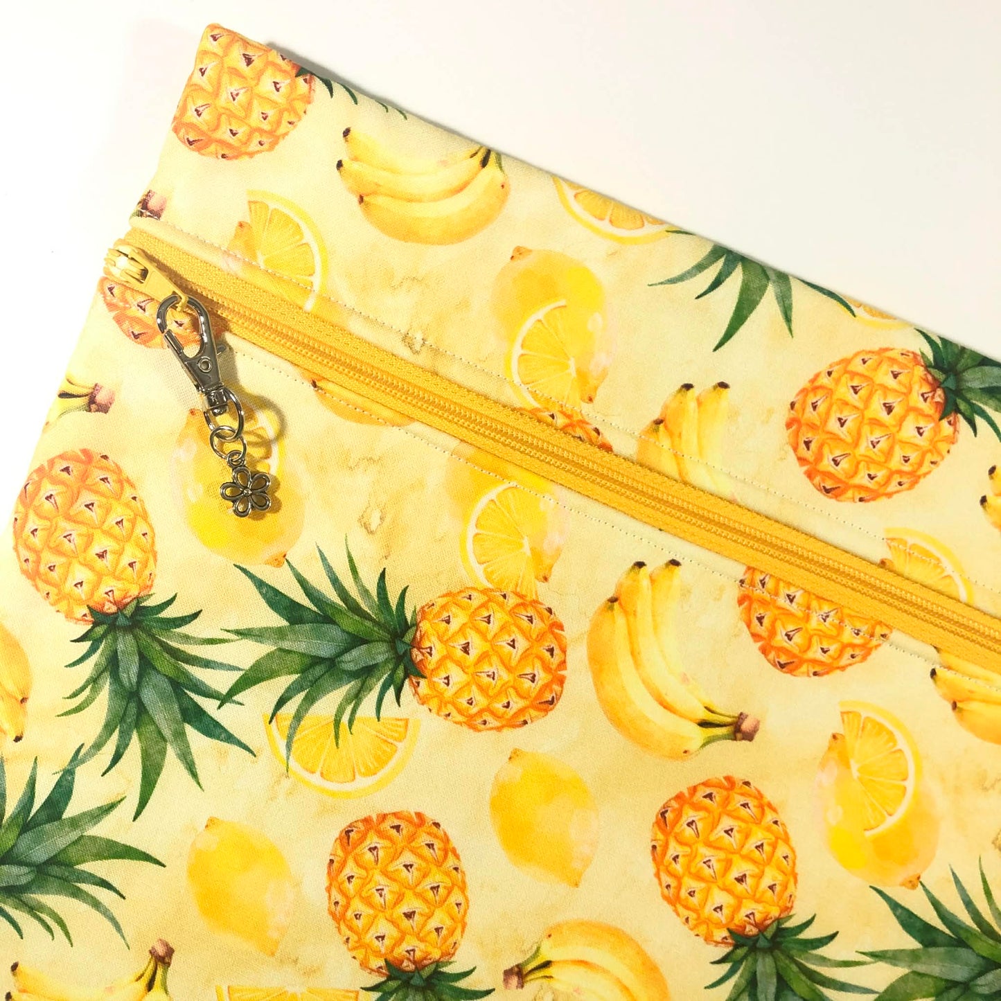 Pineapple Project Bag for Cross Stitch : Handmade Cotton Craft Organizer