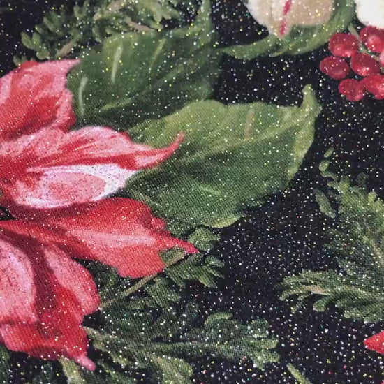 Sparkly Poinsettia Themed Project Bag  for Cross Stitch and other crafts - Various Sizes