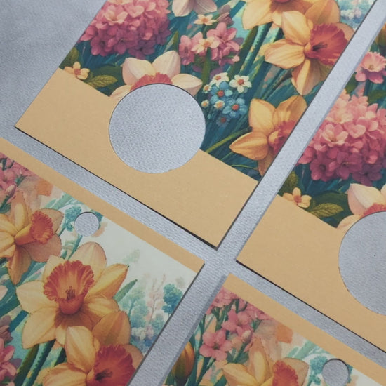 Daffodil floss drops for cross stitch thread organisation.