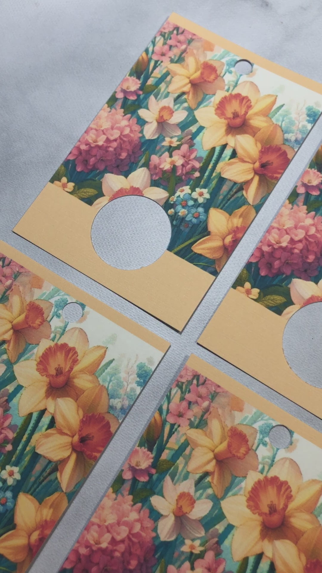 Daffodil floss drops for cross stitch thread organisation.