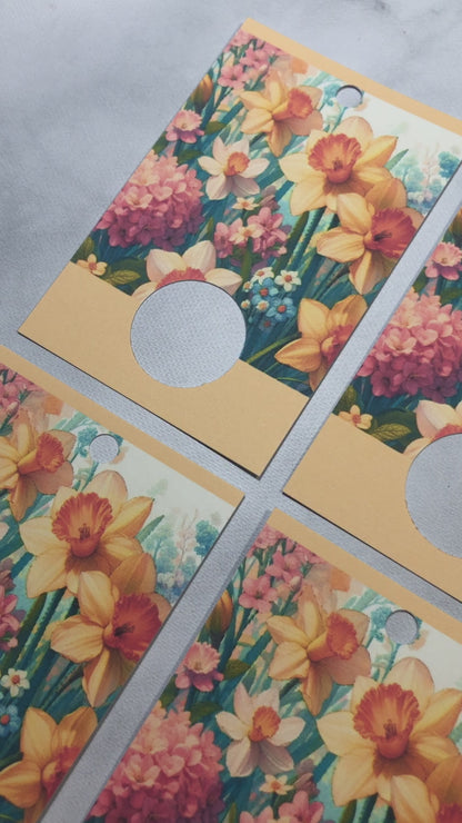 Daffodil floss drops for cross stitch thread organisation.