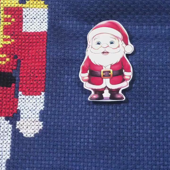 Santa Acrylic Magnetic Needle Minder for Cross Stitch and Needlework